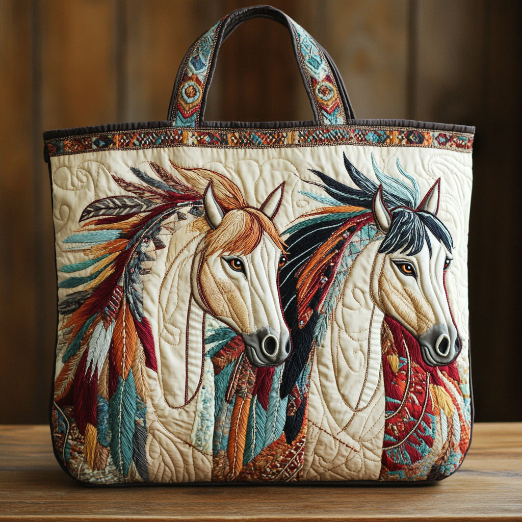Hest Ånd CW0801008CL Quiltet Tote Taske