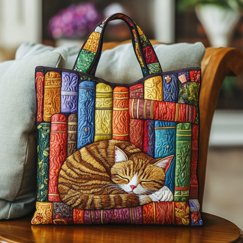 Vintage Bibliotek Kat XR1111006CL Quilted Tote Bag
