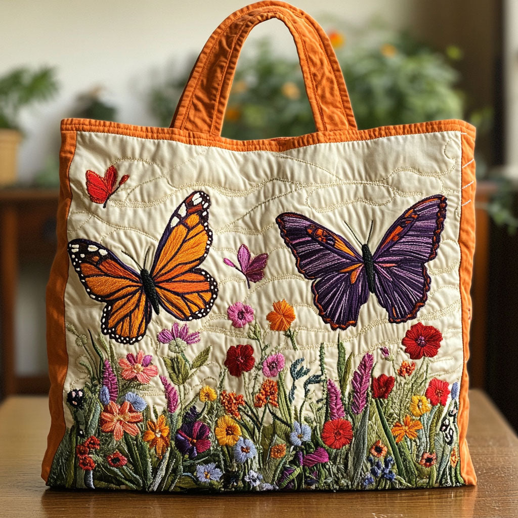 Blomst Sommerfugl CW1501012CL Quilted Tote Bag