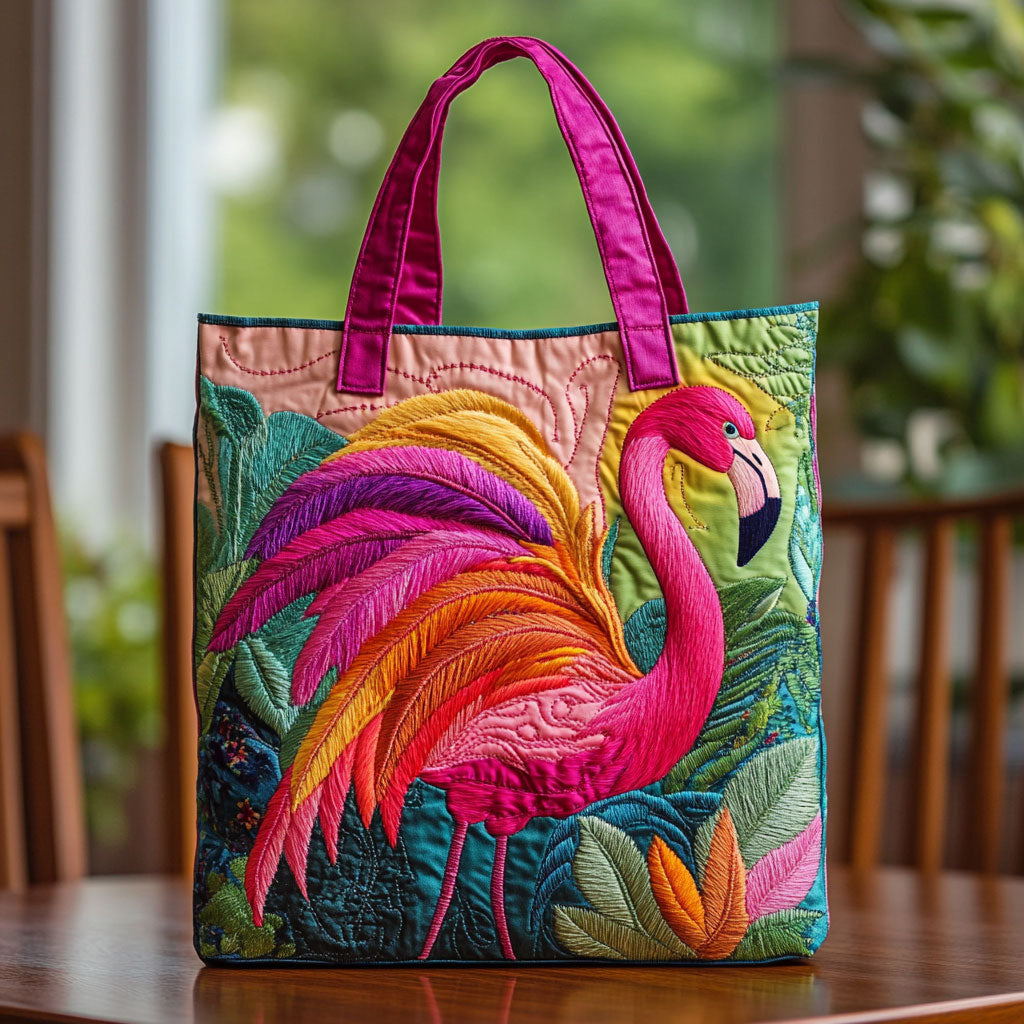 Regnbue Flamingo Charms CW2409016CL Quiltet Tote Taske