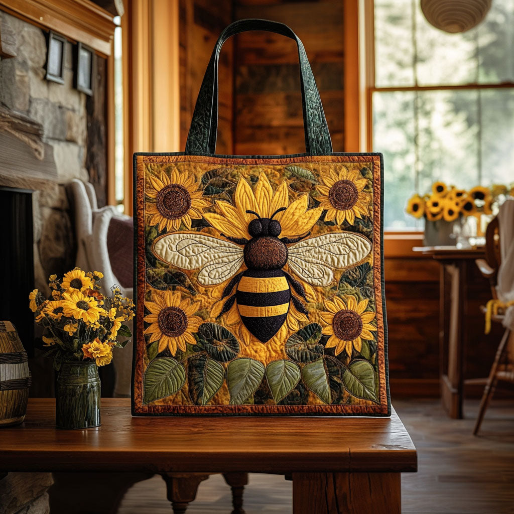 Solblomst og Bi KL0312009CL Quiltet Tote Bag