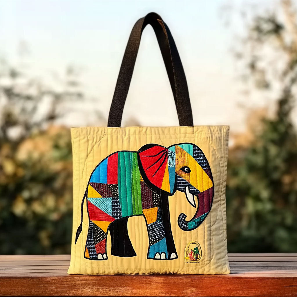 Elefant Håndlavet Lys WN0910012CL Quiltet Tote Bag
