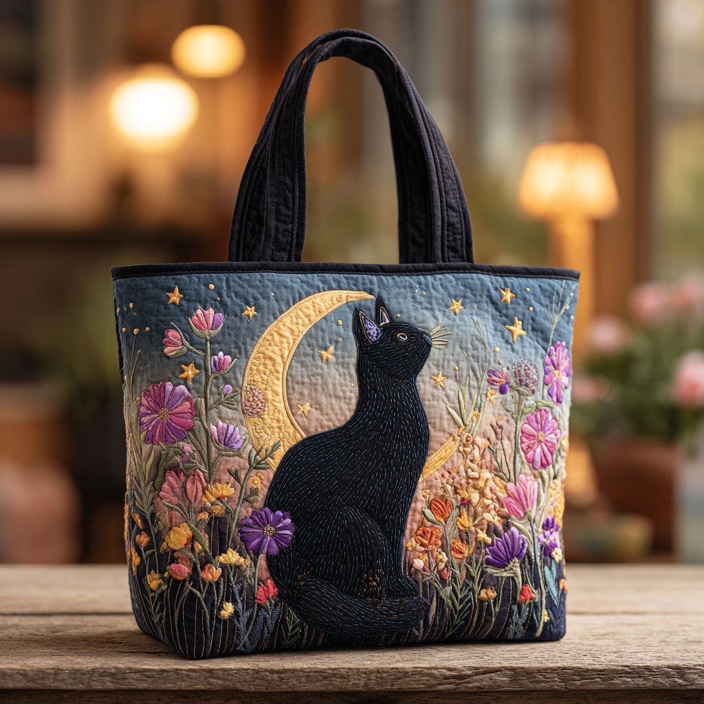 Blossom Night Cat CW2309003CL Quiltet Tote Bag