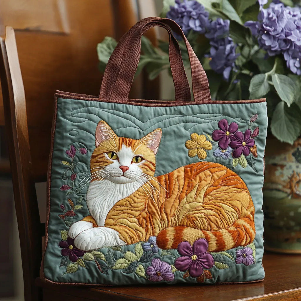 Quilted Tote Bag - Ingefærkat