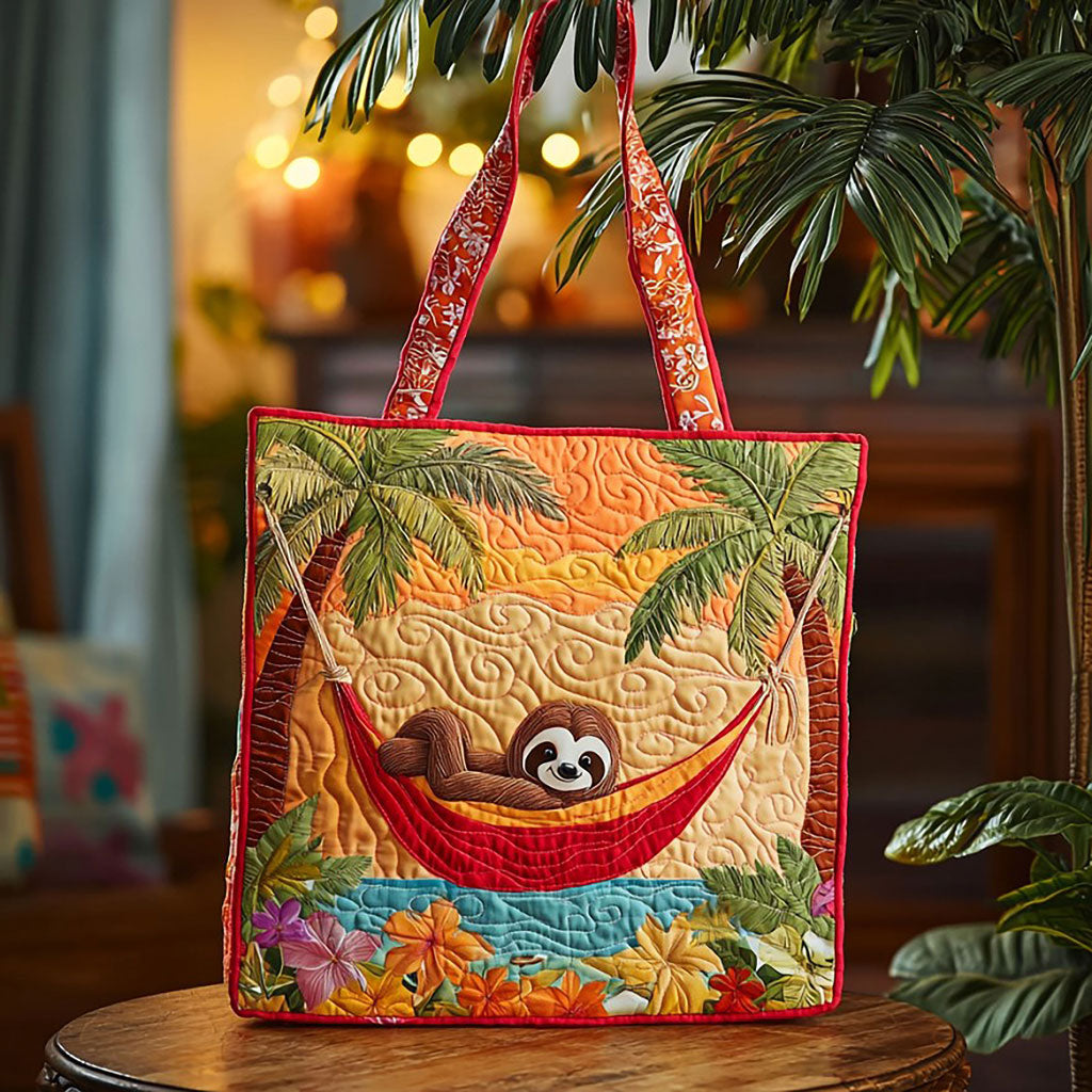 Tropisk Sommer Sloth QA2011026CL Quilted Tote Bag