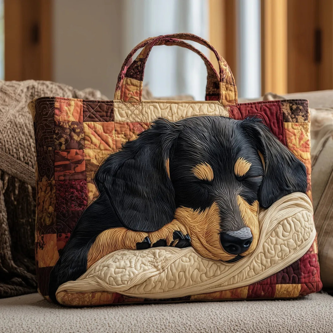 Quilted Tote Bag - Dachsund