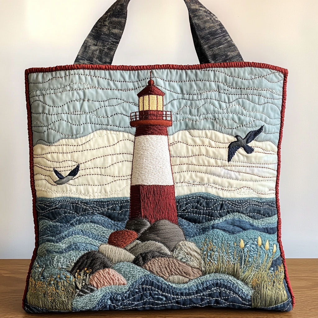 Seaside Lighthouse CW1301024CL Quiltet Tote Bag