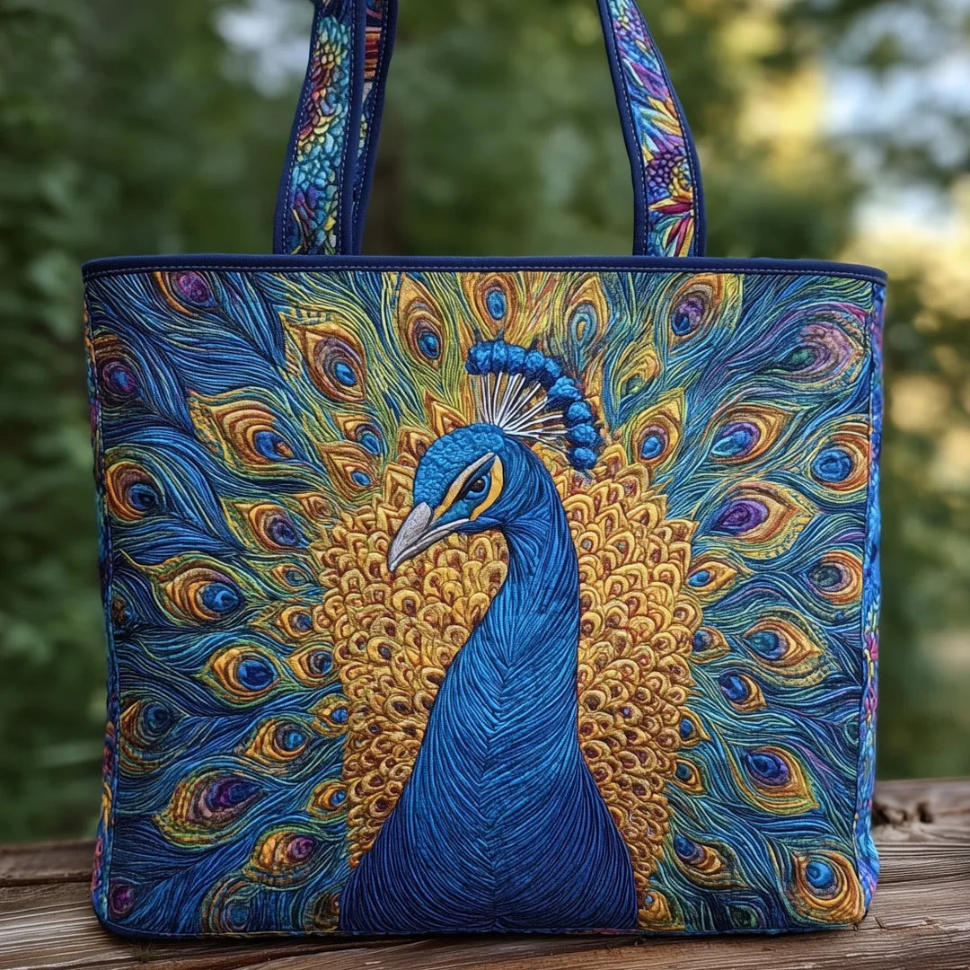 Quiltet Tote Bag - Royal Peacock