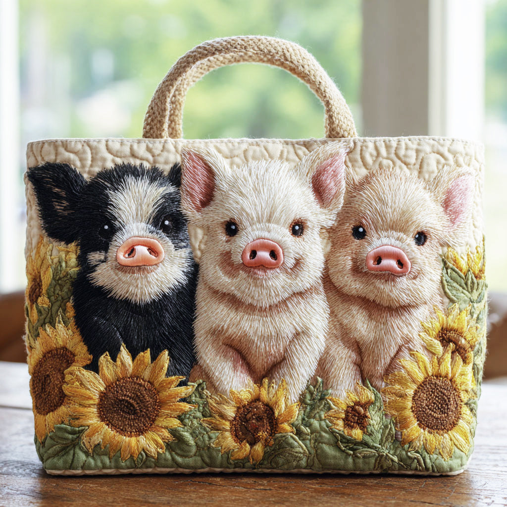 Solblomst Pig CW0801019CL Quiltet Tote Bag