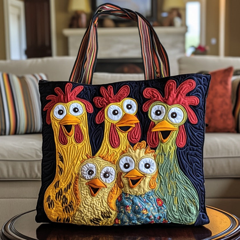 Silly Chickens XR3009003CL Quiltet Tote Bag