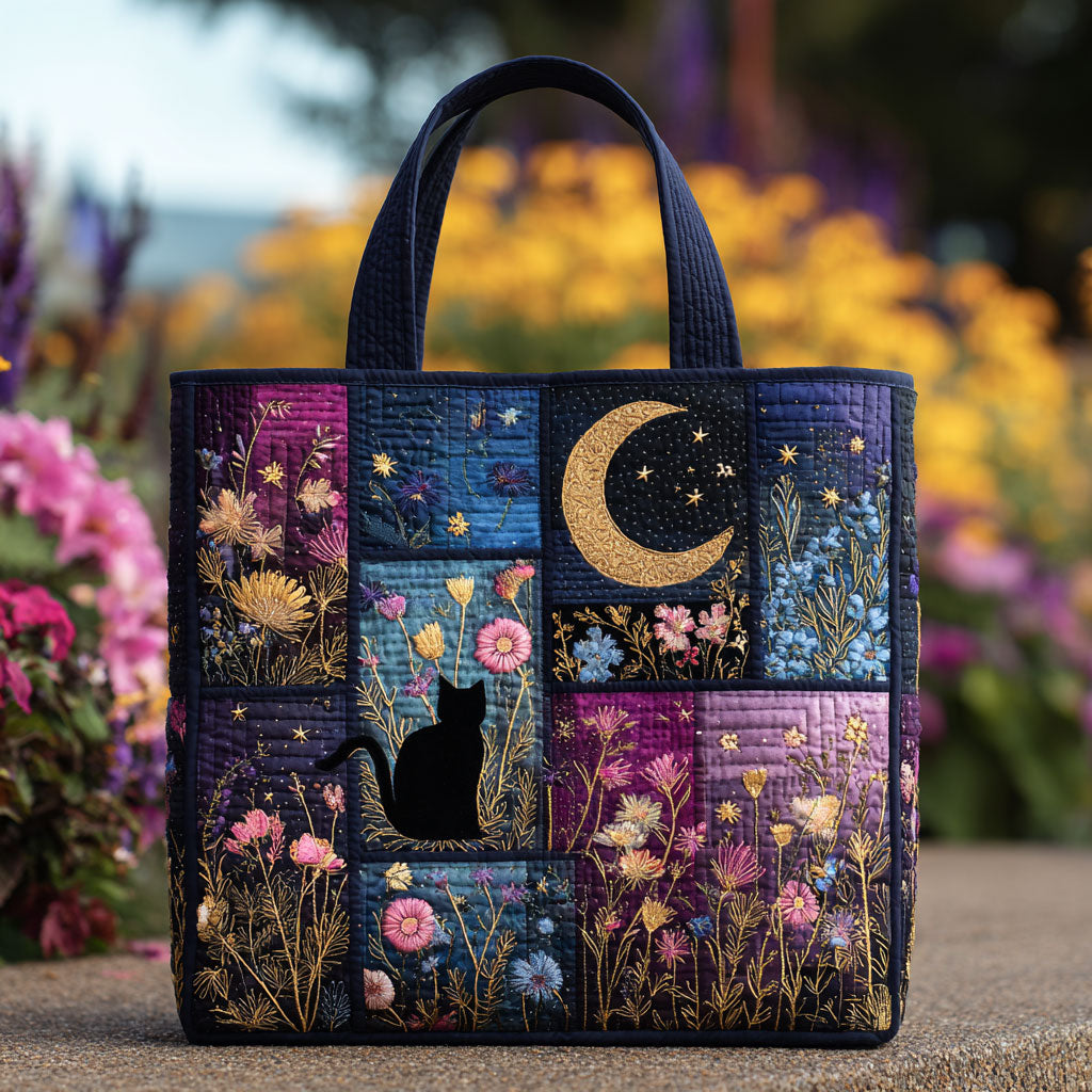 Floral Cat Night CW2909010CL Quiltet Tote Bag