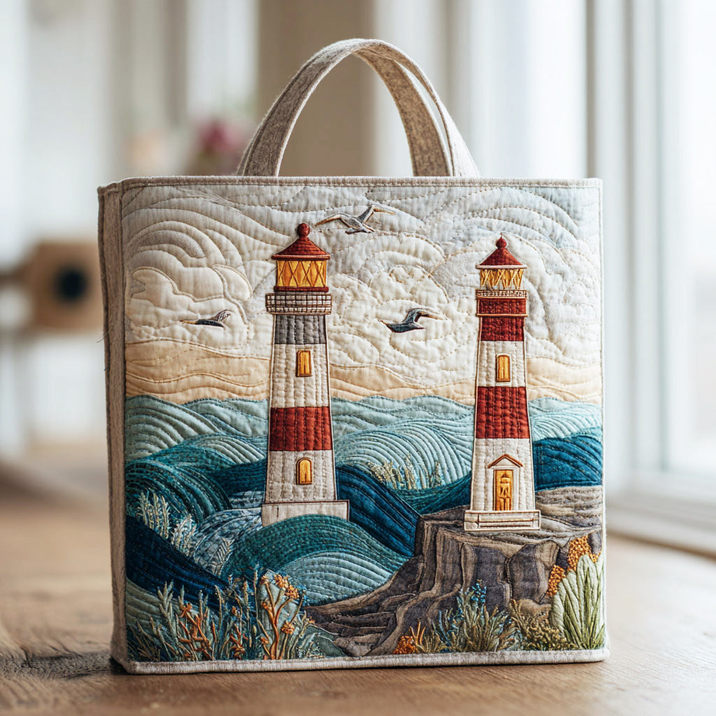Lighthouse Harmony CW1301018CL Quiltet Tote Bag