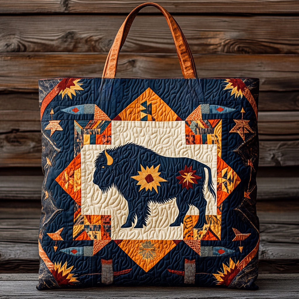 Flameveil Bison WN0901024CL Quiltet Tote Bag