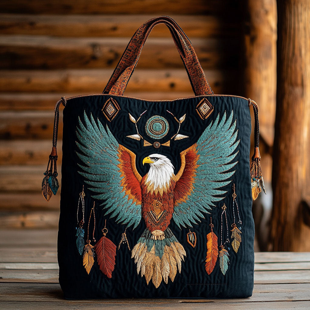 Tribal Bald Eagle CW0901011CL Quiltet Tote Bag