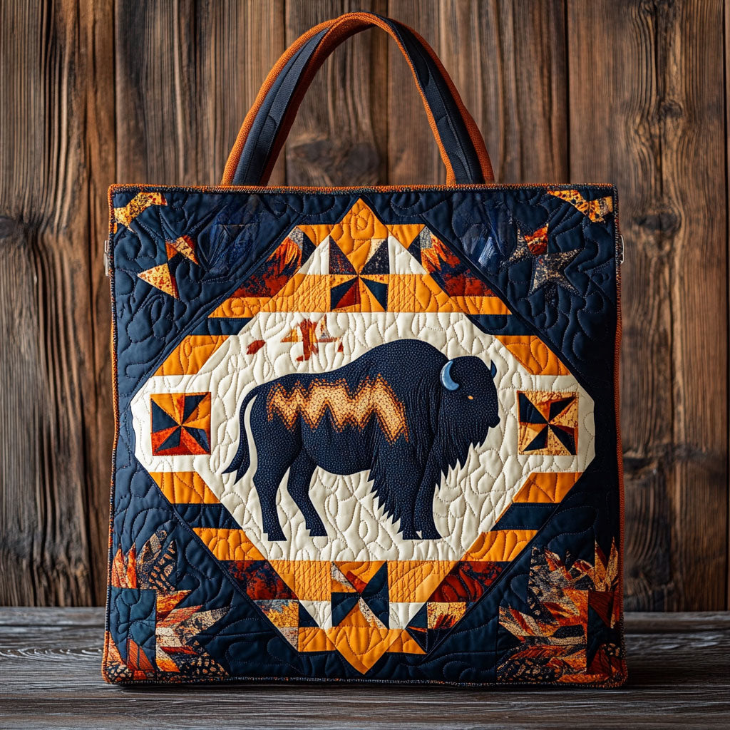 Golden Roam Bison WN0901034CL Quiltet Tote Bag