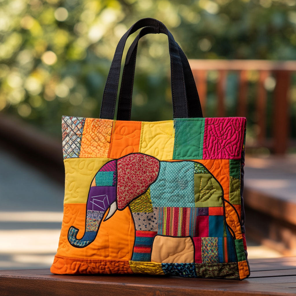 Glædeligt Elefantmønster WN0910044CL Vatteret Tote Bag
