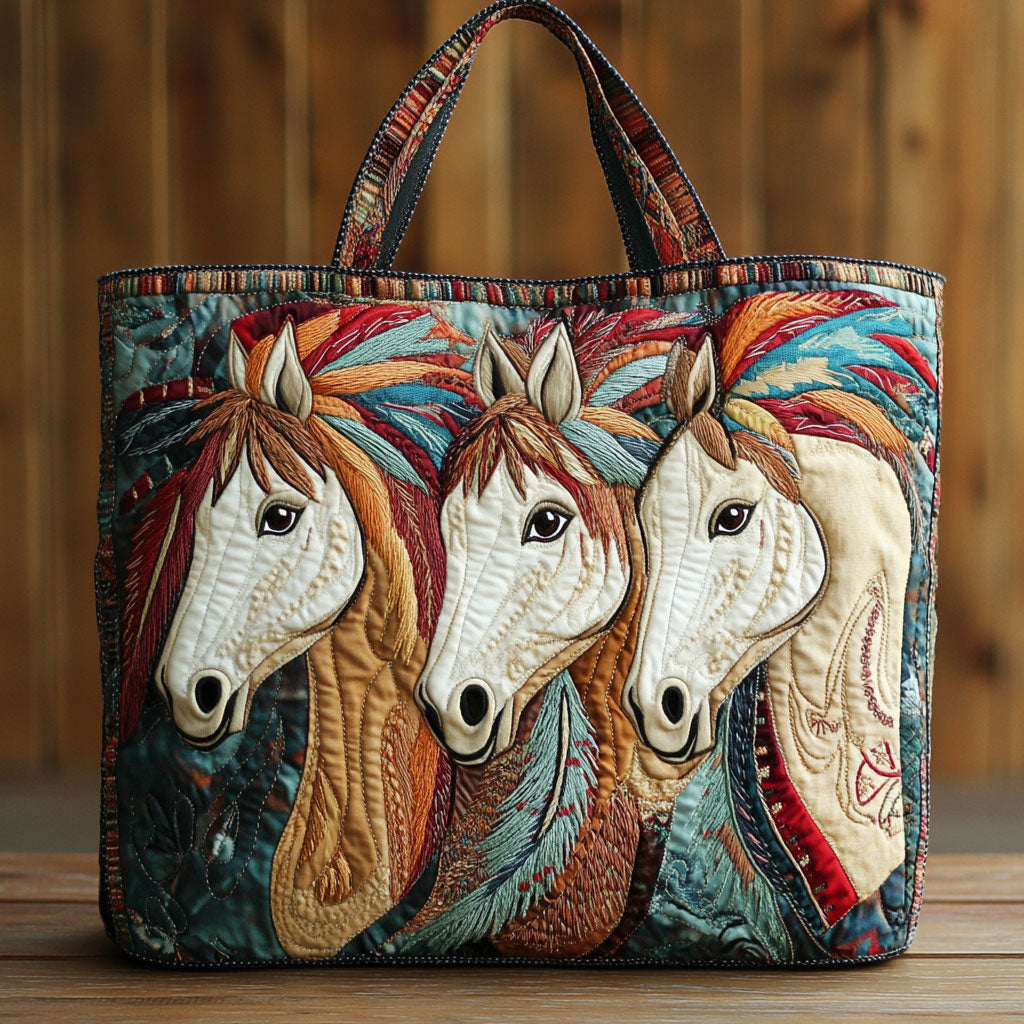 Vildt Native Horse CW0801023CL Quilted Tote Bag