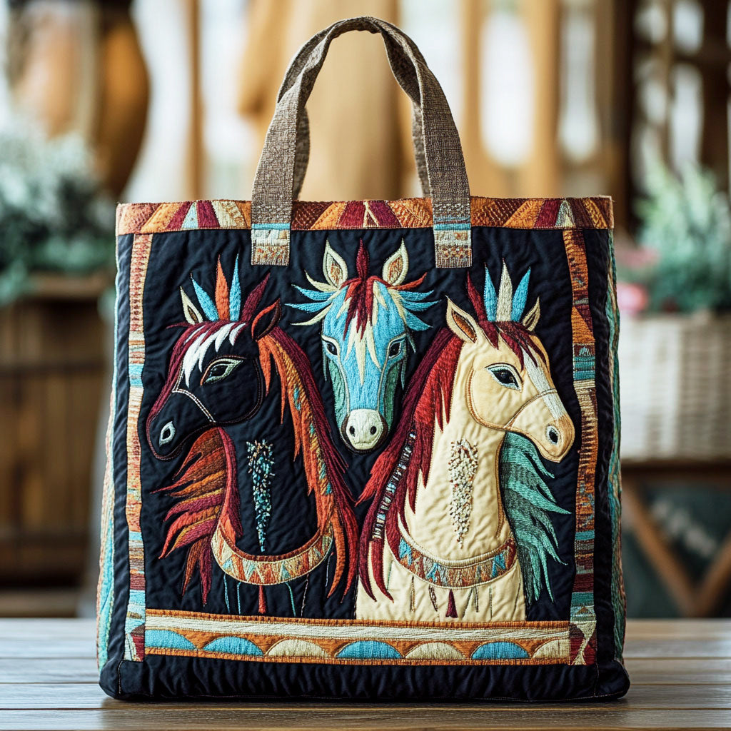 Charmerende Native Horse CW0801001CL Vatteret Tote Bag
