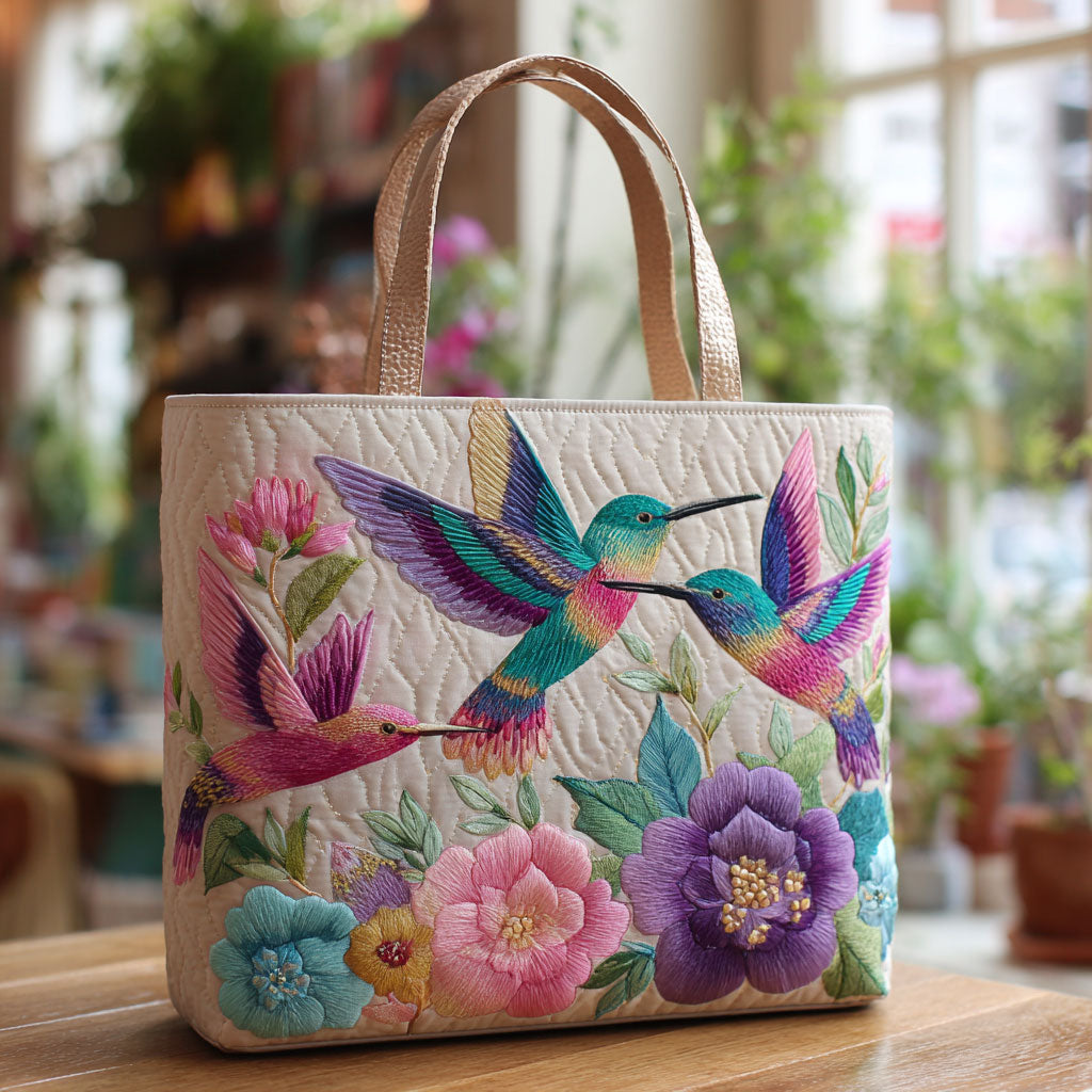 Hummingbird Flower Garden CW2709012CL Vatteret Tote Bag