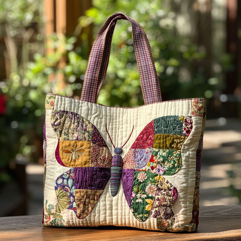 Butterfly Heirloom WN0210011CL Quiltet Tote Bag