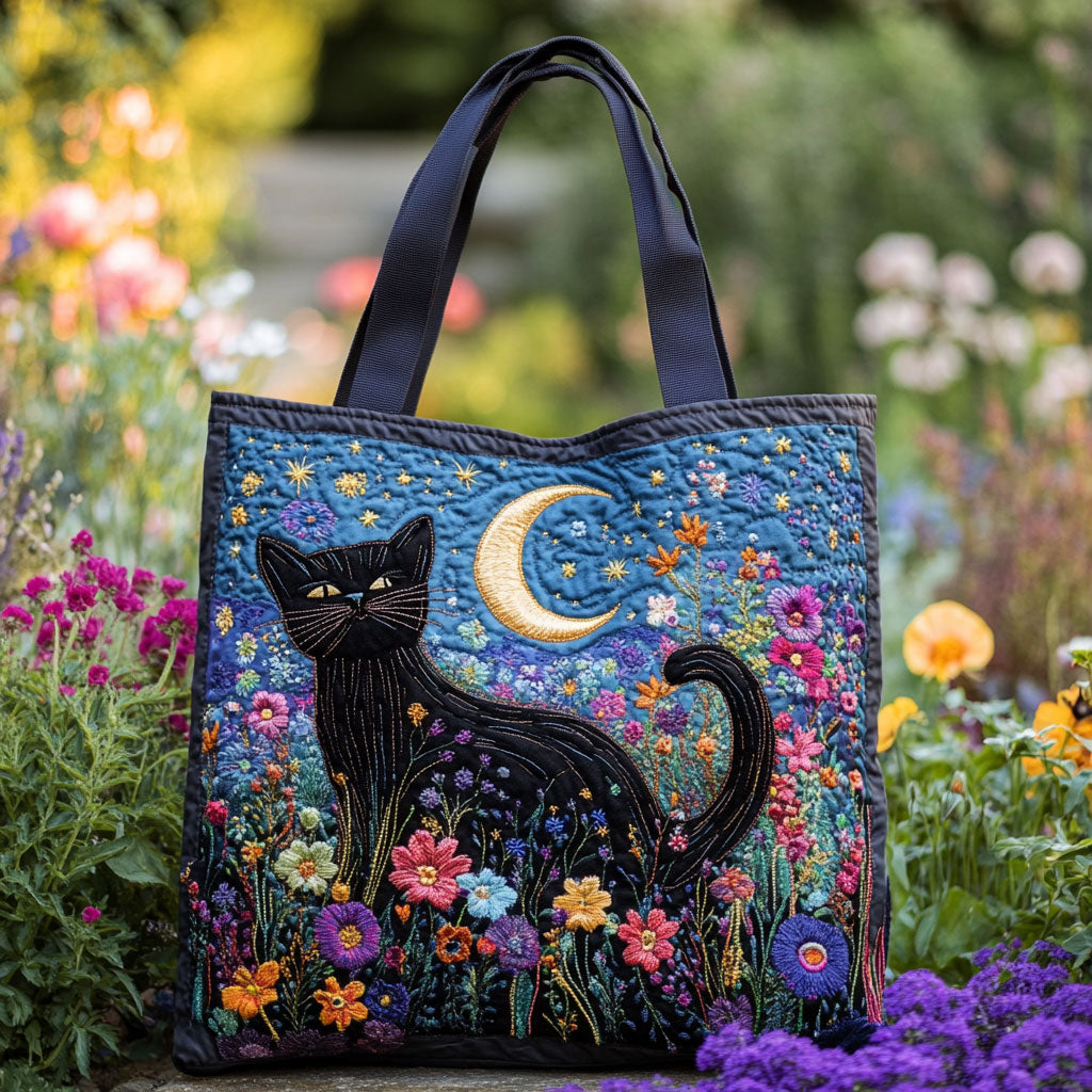 Måneskin Sort Kat CW2309017CL Quiltet Tote Bag