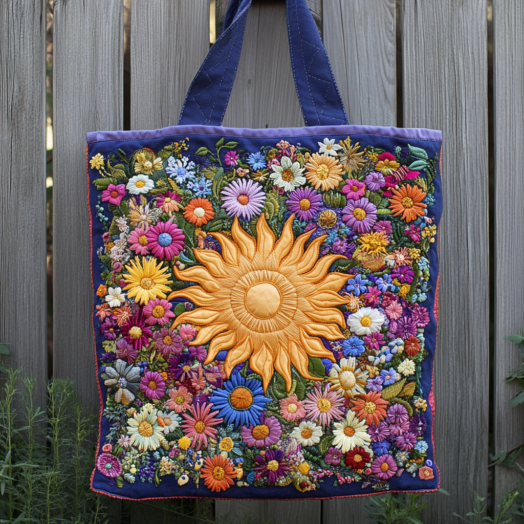 Sol Vilde Blomster XR0601006CL Vatteret Tote Bag