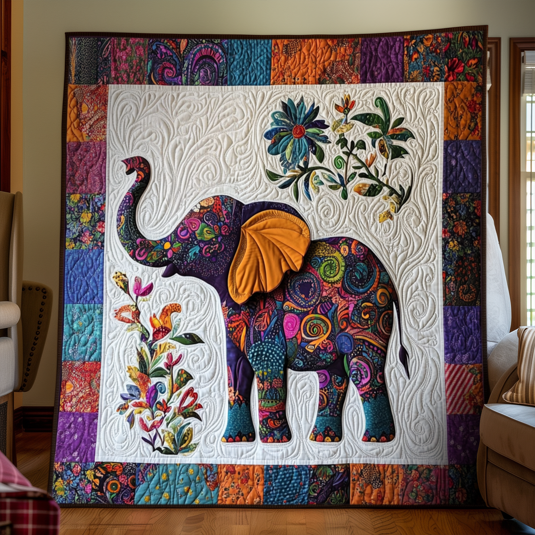 Elefant Jubilæums Quiltet Tæppe NCU0NT192