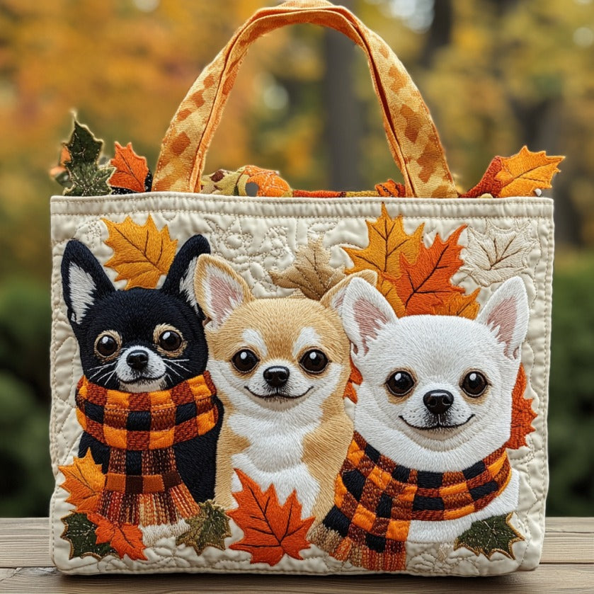 Efterårs Chihuahua XR2209020CL Quiltet Tote Bag