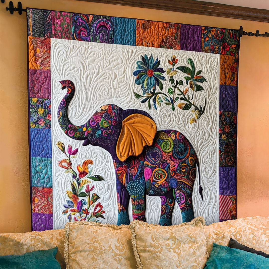 Elefant Jubilæums Quiltet Tæppe NCU0NT192