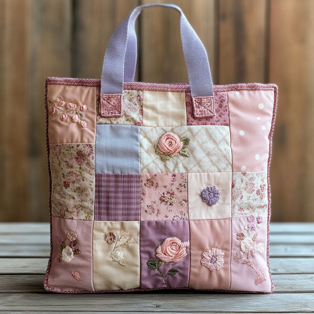 Vintage Rose Patchwork CW2409026CL Quiltet Tote Bag