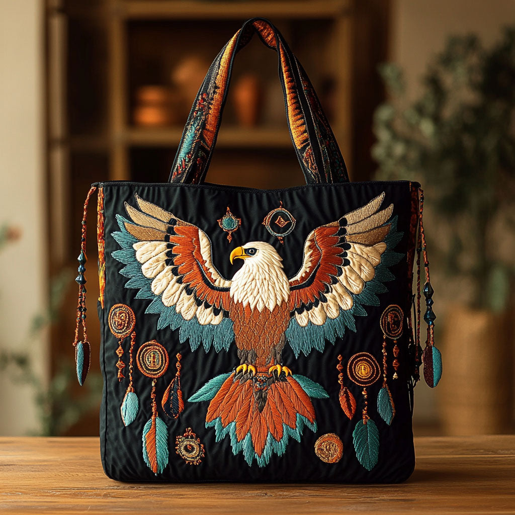 Native Bald Eagle CW0901008CL Quiltet Tote Bag