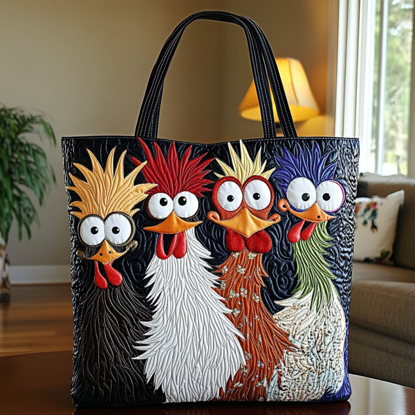 Crazy Chickens XR3009004CL Quiltet Tote Bag
