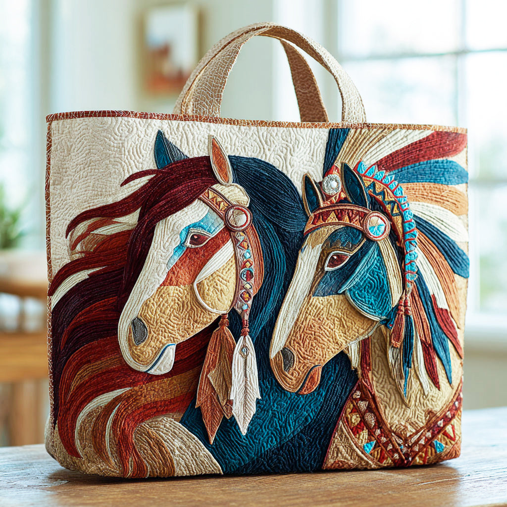 Native Horse CW0801014CL Quiltet Tote Taske