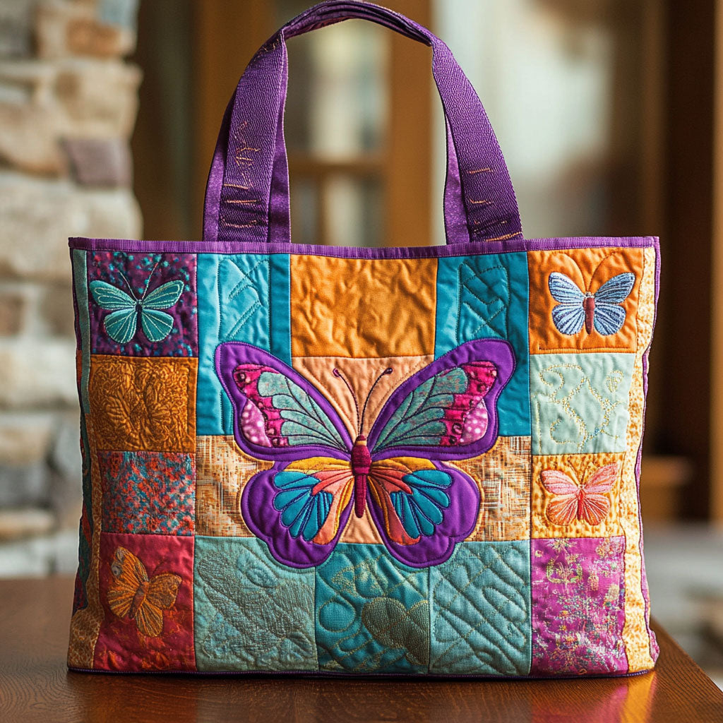 Regnbue Patch Butterfly CW2409017CL Vatteret Tote Bag