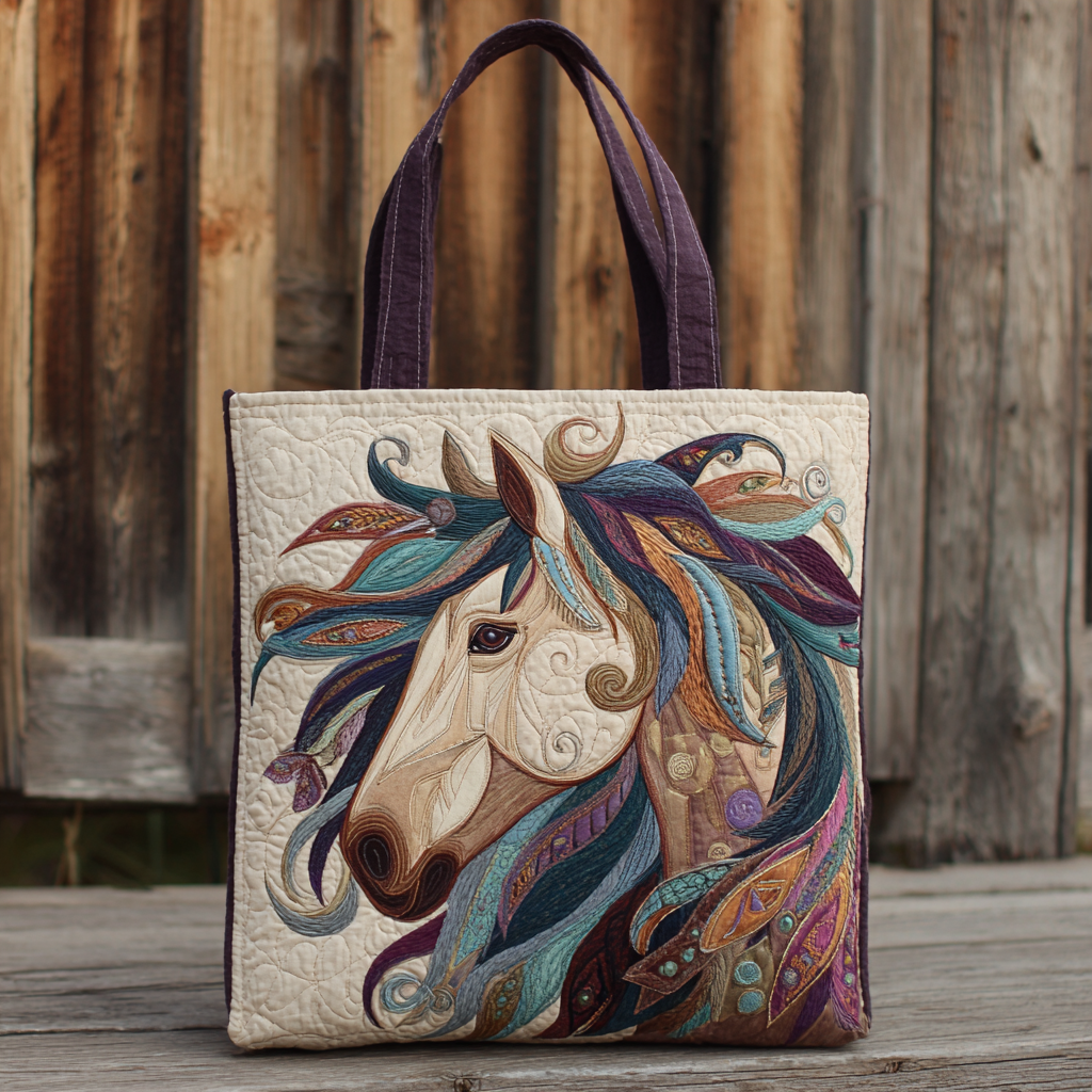 Tribal Horse XR0212034CL Vatteret Tote Bag