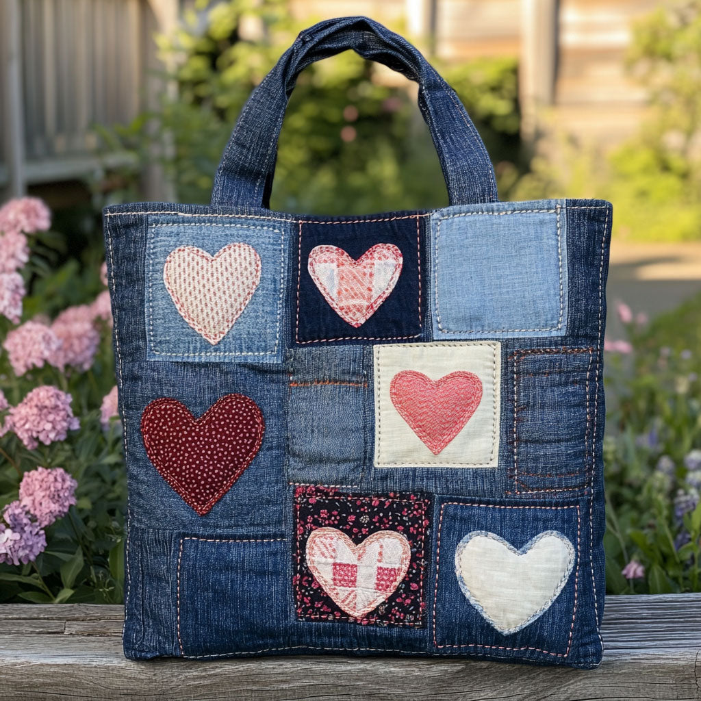 Patchwork Hjerte CW1501016CL Quiltet Tote Taske
