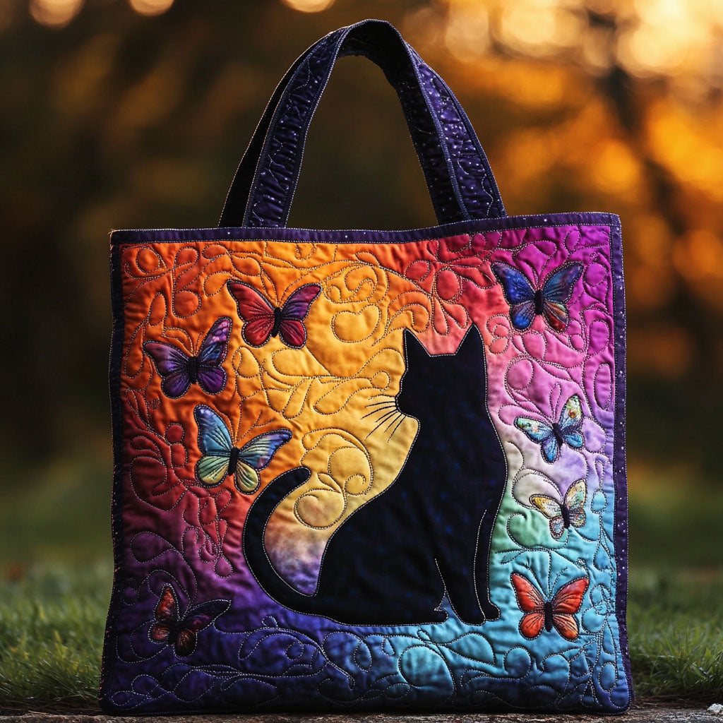 Moonhalo Cat WN0701066CL Quiltet Tote Bag