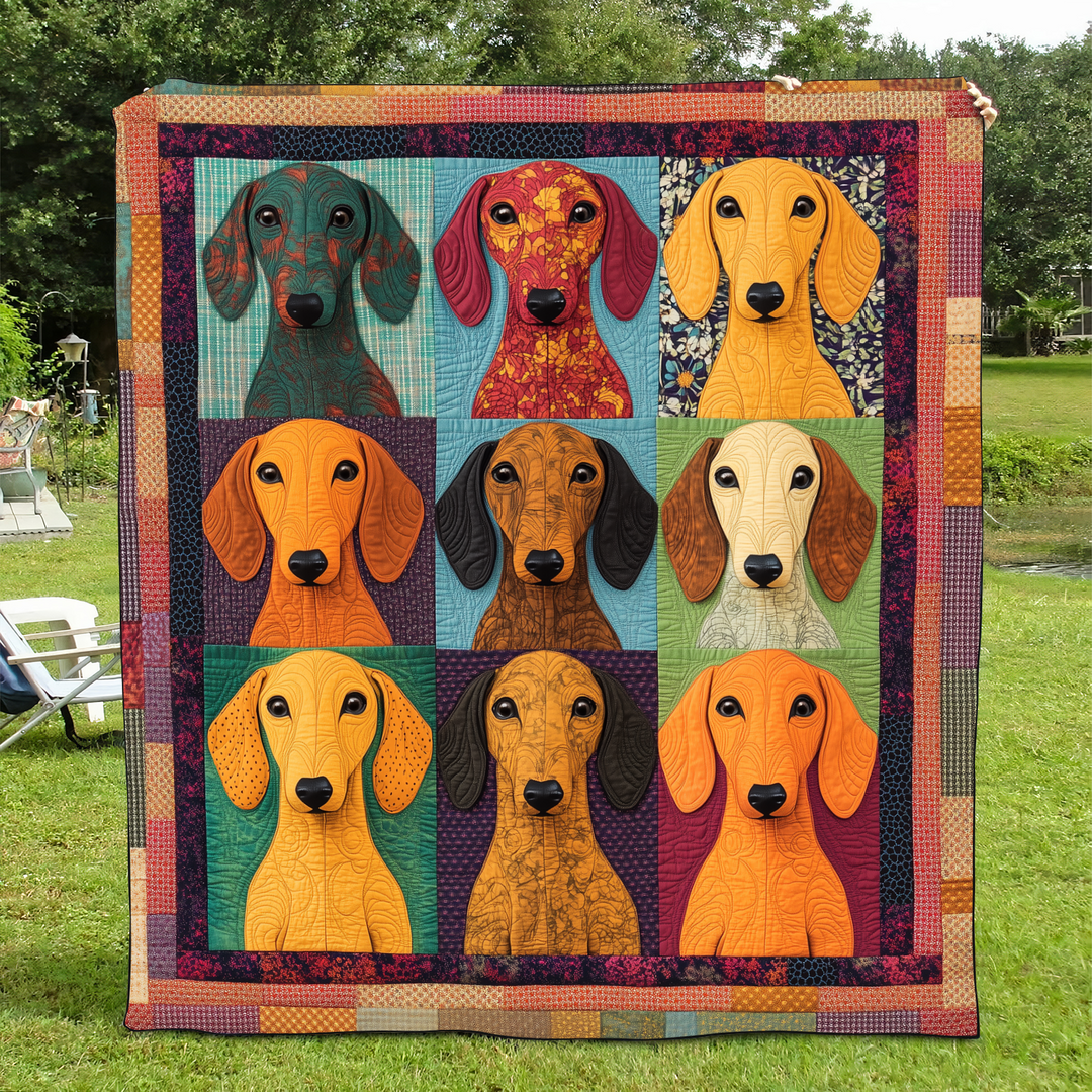 Bedårende Dachshund Quiltet Tæppe NCU0VL445