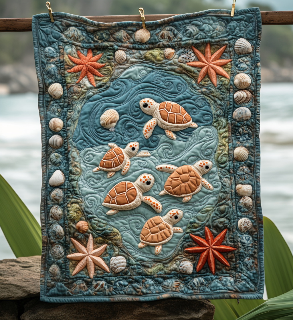 Fantastisk Skildpadde Kunst Quilt Vægophæng NCU0DV805