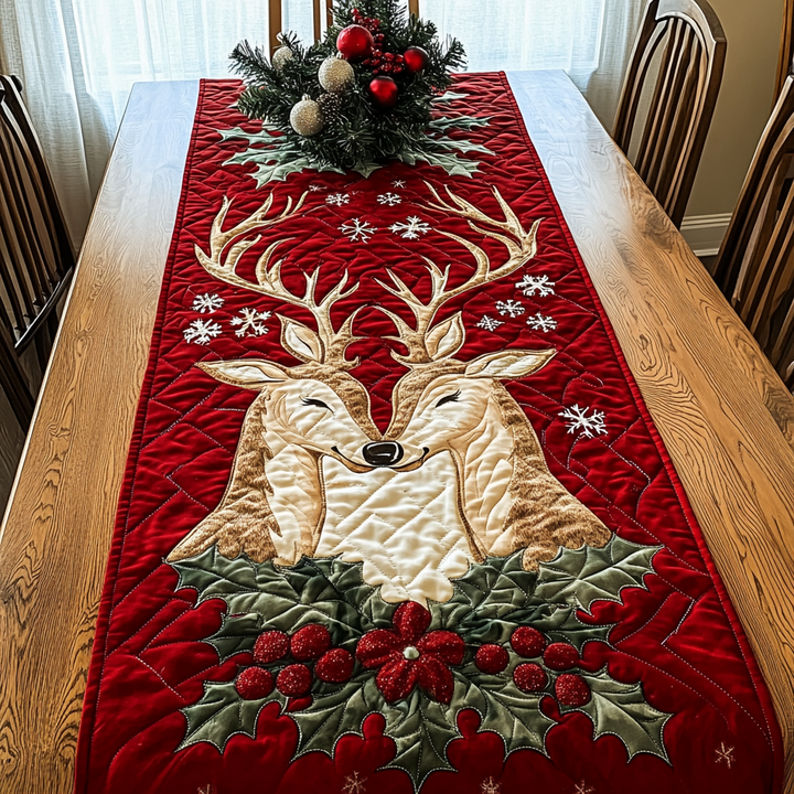 Antlered Winter Magic Quiltet Bordløber NCU0DK1424
