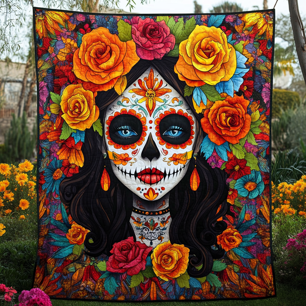 Kunstnerisk La Catrina Quiltet Tæppe NCU0PD561