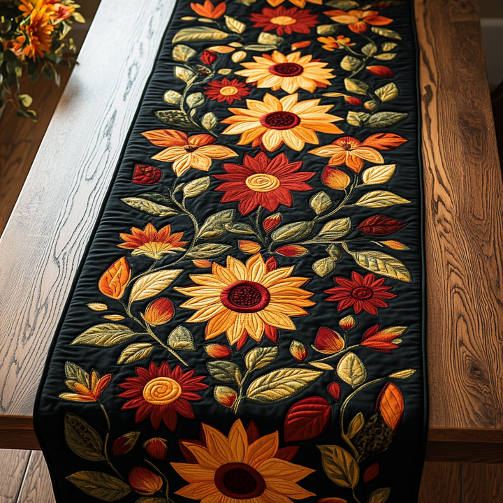 Efterår Solsikke Quilted Bordløber NCU0DV507