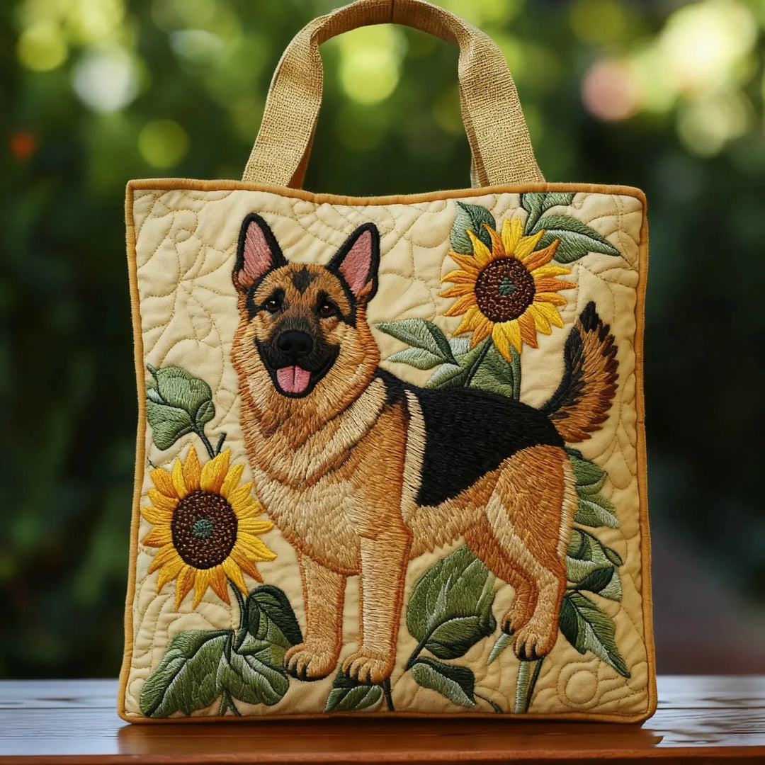 Quilted Tote Bag - Floral Tysk Shepherd