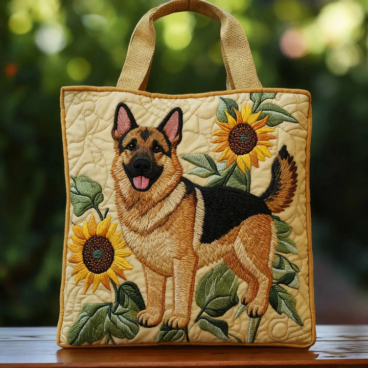 Quilted Tote Bag - Floral Tysk Shepherd