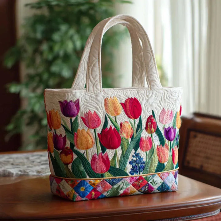 Quilted Tote Bag - Tulip Have