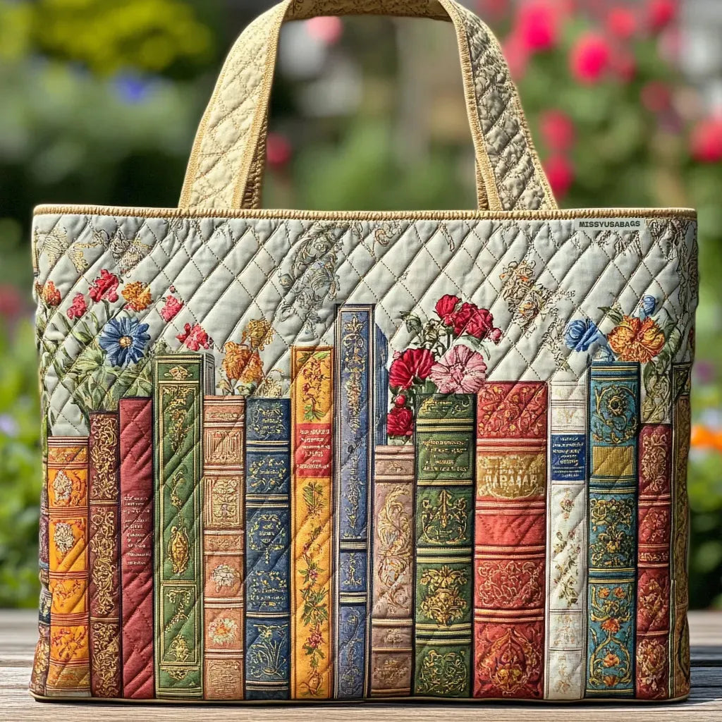 Quiltet Tote Bag - Fortryllet Bibliotek