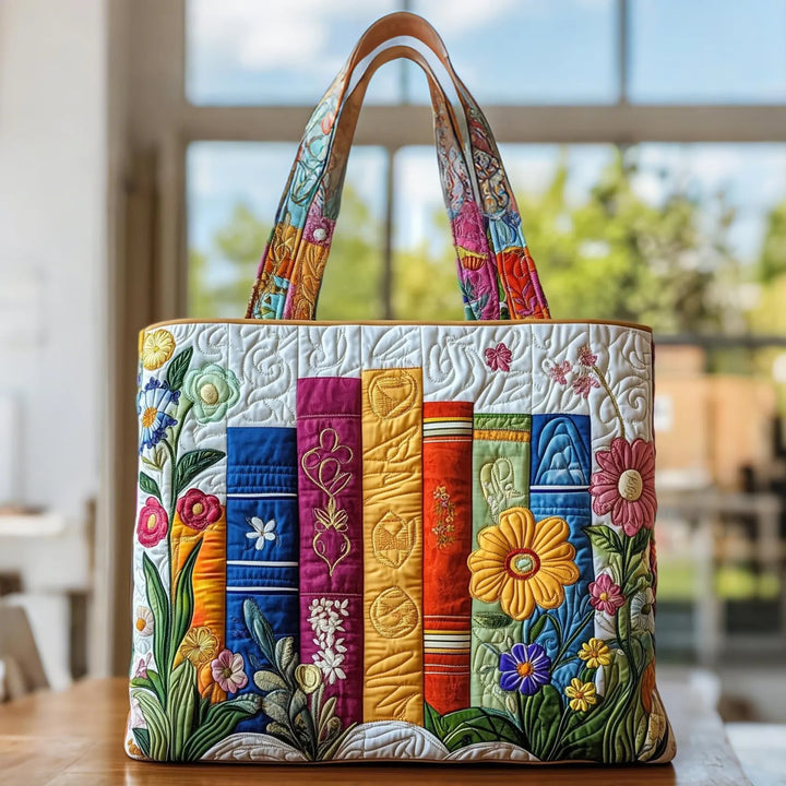 Quiltet Tote Bag - Floral Bibliotek