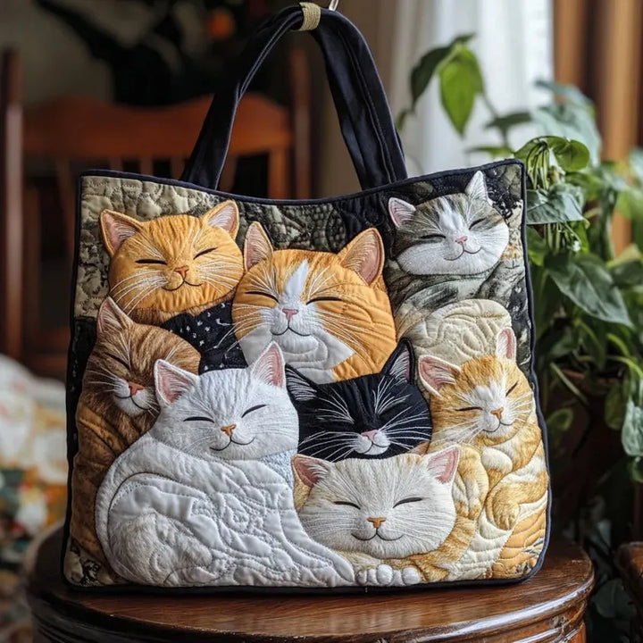 Quilted Tote Bag - Sovende Kattunger