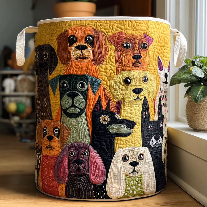 Fantastisk Hund Quilted Vasketøjskurv NCU0QN036