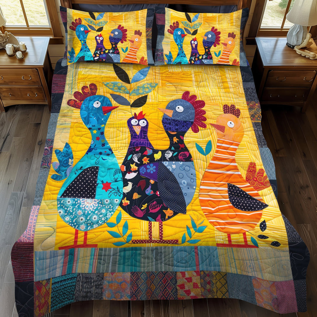 Kylling Quilted Sengetøj Sæt NCU0VT03